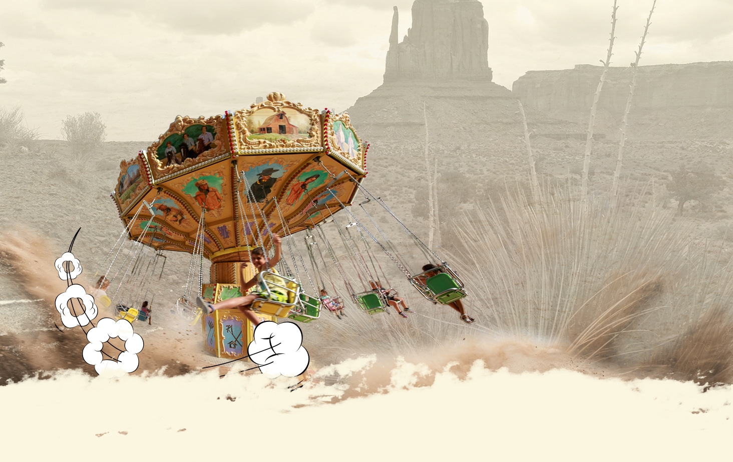 OK CORRAL offre un manège de chaises volantes, parfait pour une journée en famille dans le parc d’attractions dans le Sud de la France. Les enfants s’amusent dans une ambiance conviviale, entourés de décors immersifs au style Far West, tandis que les adultes se laissent emporter par les sensations fortes de cette expérience unique.

OK CORRAL présente un grand huit palpitant, idéal pour les amateurs de sensations fortes dans ce parc à thème familial. Les