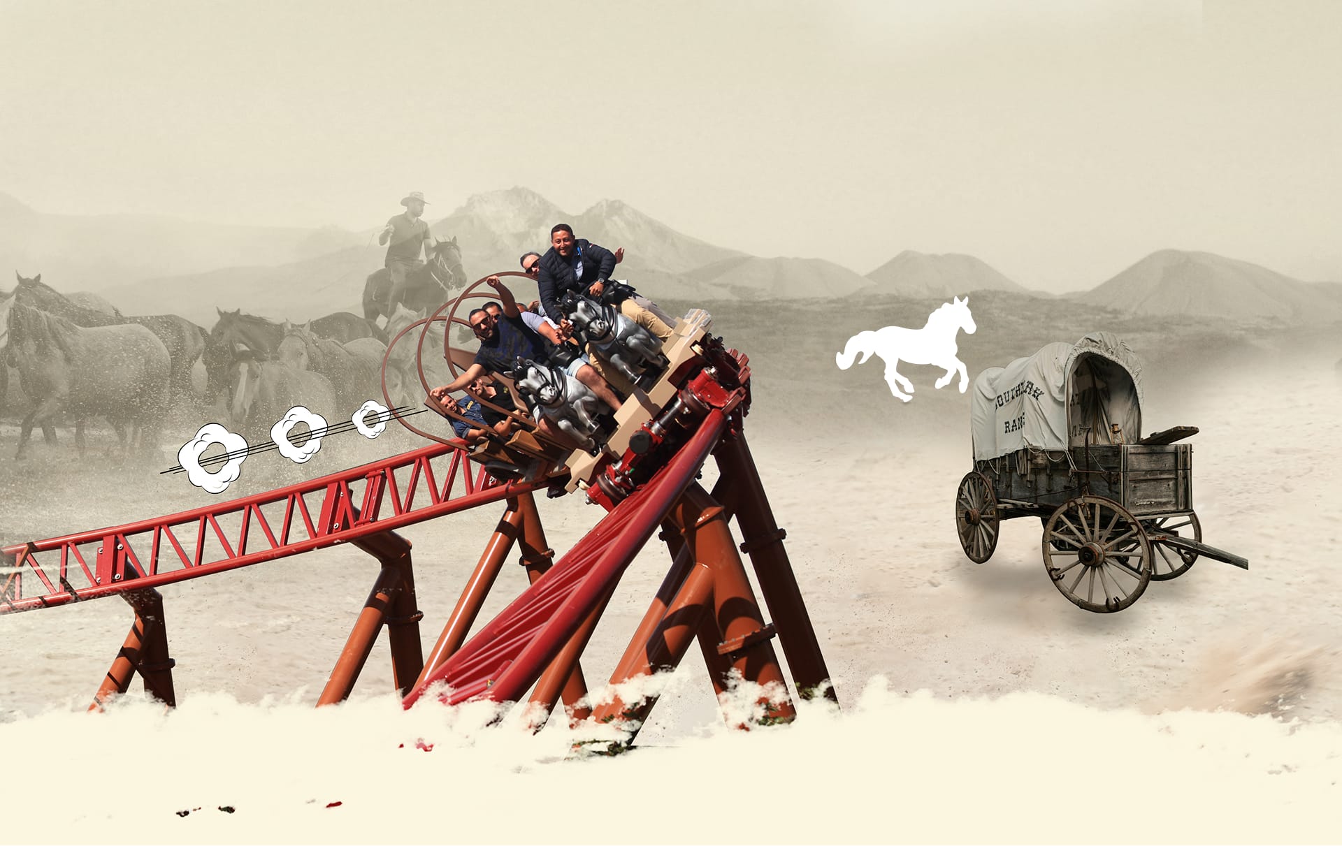 OK CORRAL offre des sensations fortes avec son grand huit palpitant, idéal pour les amateurs de sensations fortes en quête de divertissement dans le parc d’attractions dans le Sud de la France. Plongez dans une ambiance Far West immersive au cœur d’un décor naturel.

OK CORRAL présente une attraction de bateau pirate captivante, parfaite pour les familles et les enfants cherchant des manèges pour toute la famille. Vivez une journée en famille inoubliable dans ce parc à thème